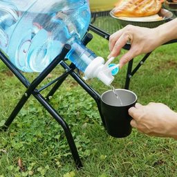 SUPORTE DE METAL PARA GALAO DE AGUA BASE PORTATIL DOBRAVEL USO EM CASA CAMPING VIAGEM PIA BANCADA E  - 2