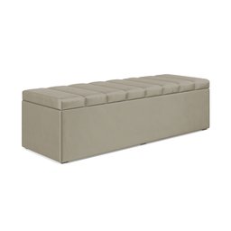 Calçadeira Baú Navi 160 para Cama Queen N-030 Veludo Bege Aradecor - 3