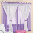 Ver imagem 2 de Cortina Juvenil Quarto Menina e Colcha Matelada Sara - Lilás