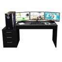 Ver imagem 5 de Mesa para Computador Gamer Drx 5000 e Livreiro Office com Portas Pequenas Preto Trama - Móveis Leã