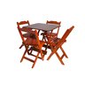 Conjunto Jogo de Mesa 70x70 Com 4 Cadeiras Dobráveis - DG Móveis:mel - 1