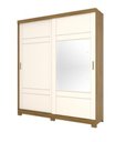 Ver imagem 1 de Guarda-Roupa Henn Verg 2 Portas de Correr e 3 Gavetas Nature/Off White
