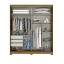 Ver imagem 4 de Guarda-Roupa Henn Verg 2 Portas de Correr e 3 Gavetas Nature/Off White