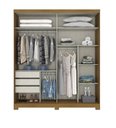 Ver imagem 4 de Guarda-Roupa Henn Verg 2 Portas de Correr e 3 Gavetas Nature/Off White