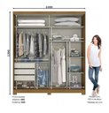 Ver imagem 3 de Guarda-Roupa Henn Verg 2 Portas de Correr e 3 Gavetas Nature/Off White