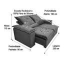 Ver imagem 6 de Sofá Retrátil Reclinável 2,30 M Cinza 502 Athenas Premium