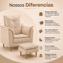 Ver imagem 2 de Poltrona de Amamentação com Puff Ergonômica Segura em Veludo