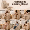 Ver imagem 7 de Poltrona de Amamentação com Puff Ergonômica Segura em Veludo