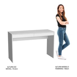 Escrivaninha Madri com 2 Gavetas Nova Mobile Branco - 5