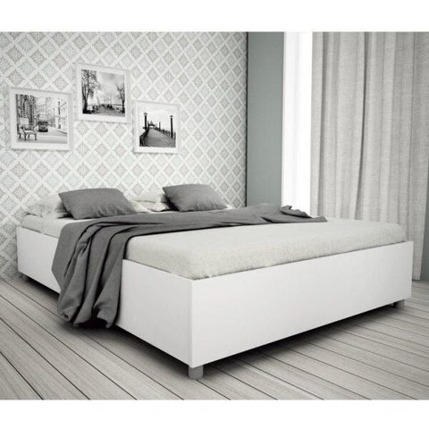 Cama Casal Mônaco com Colchão Espuma D20 Physical Branco Espresso Móveis