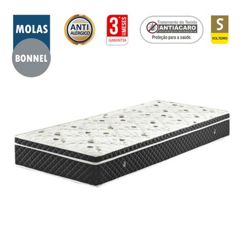 Colchão Solteiro SPMOVEIS Sp Móveis Molas Bonnel (24x88x188):Branco