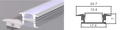 Ver imagem 3 de Perfil Slim 24mmx7mm embutir c/difusor alumínio Branco 2m GAYA