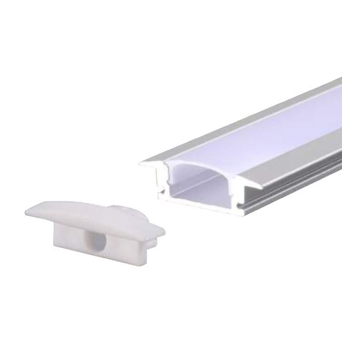 Perfil Slim 24mmx7mm embutir c/difusor alumínio Branco 2m GAYA