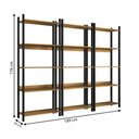 Ver imagem 4 de Estante para Livros Nobre 15 Prateleiras Estilo Industrial Freijó/black - Panorama Móveis