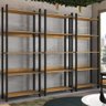 Estante para Livros Nobre 15 Prateleiras Estilo Industrial Freijó/black - Panorama Móveis - 2