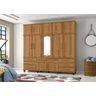 Roupeiro / Guarda Roupas Diam Triplex 2.40m com Espelho Casal Amplo Espaço Interno e Gavetas com Cha - 1