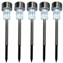 Ver imagem 2 de Luminaria Solar Balizadora Espeto Jardim Led Automatica em Inox Lampada Poste Recarregavel Luz Decor