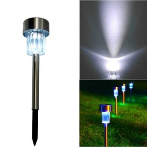 Luminaria Solar Balizadora Espeto Jardim Led Automatica em Inox Lampada Poste Recarregavel Luz Decor