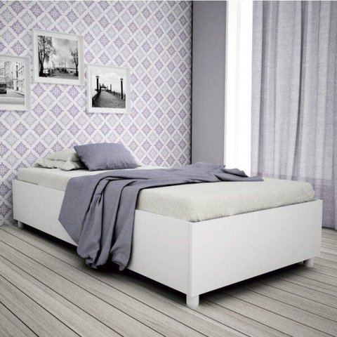 Cama Solteiro Mônaco com Colchão Espuma D33 Physical Espresso Móveis Branco