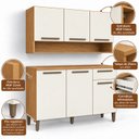 Ver imagem 7 de Kit Cozinha Turquia Armário Aéreo 3 Portas e Balcão 3 Portas 2 Gavetas Espresso Móveis