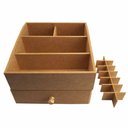 Ver imagem 4 de Caixa Mdf Organizadora de Maquiagem Aberta com 17 Divisões Tam:23,5x22x15,5cm Cod:banh039