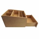 Ver imagem 3 de Caixa Mdf Organizadora de Maquiagem Aberta com 17 Divisões Tam:23,5x22x15,5cm Cod:banh039