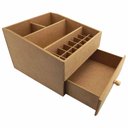 Ver imagem 2 de Caixa Mdf Organizadora de Maquiagem Aberta com 17 Divisões Tam:23,5x22x15,5cm Cod:banh039
