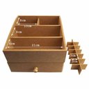 Ver imagem 6 de Caixa Mdf Organizadora de Maquiagem Aberta com 17 Divisões Tam:23,5x22x15,5cm Cod:banh039