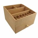 Ver imagem 1 de Caixa Mdf Organizadora de Maquiagem Aberta com 17 Divisões Tam:23,5x22x15,5cm Cod:banh039