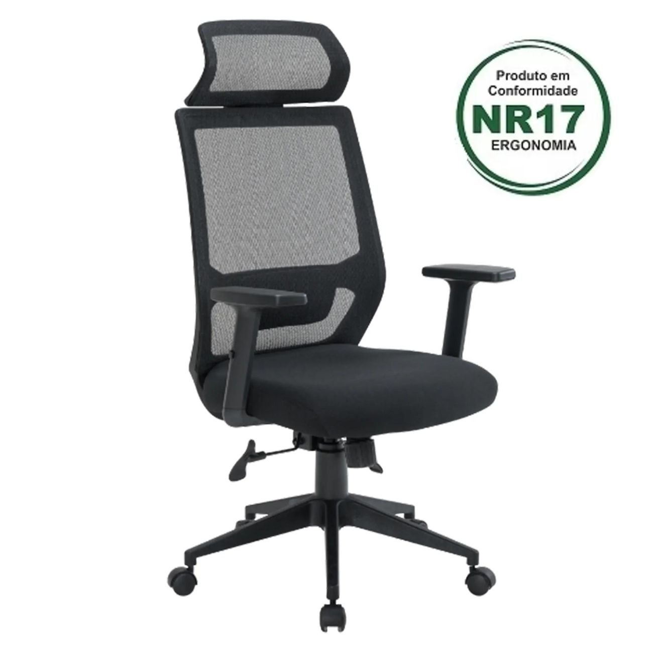 Cadeira para Escritório Genebra Presidente com NR17 Fratini