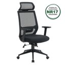 Ver imagem 3 de Cadeira Escritório Presidente Ergonômica NR17 Genebra Preto