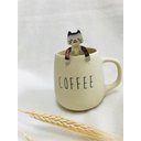 Ver imagem 2 de Caneca Bojuda Bege Colher Gatinho Coffee