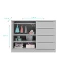 Ver imagem 3 de Cômoda Infantil Com 2 Portas e 4 Gavetas Pérola Cor Cinza Phoenix Baby 10296 - CINZA