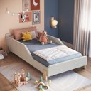 Ver imagem 1 de Cama Montessoriana Estofada Infantil Solteiro 196 cm X 99 cm Cor:Boucle Bege
