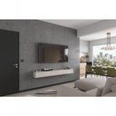 Ver imagem 1 de Bancada Suspensa Bali 1.9 Suporte P/ Decoração e Eletrônicos com Gaveteiro - Off White Perolizado