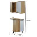 Ver imagem 4 de Kit Conjunto Cozinha Completa Modulada Balcão Paneleiro Armário 8 Peças Mdp Marrom Madeira Off