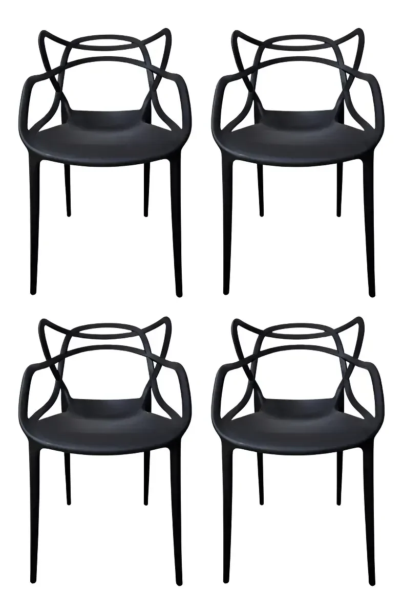 Ver imagem 2 de Kit 4 Cadeiras de Jantar Design Holanda Plástico Premium