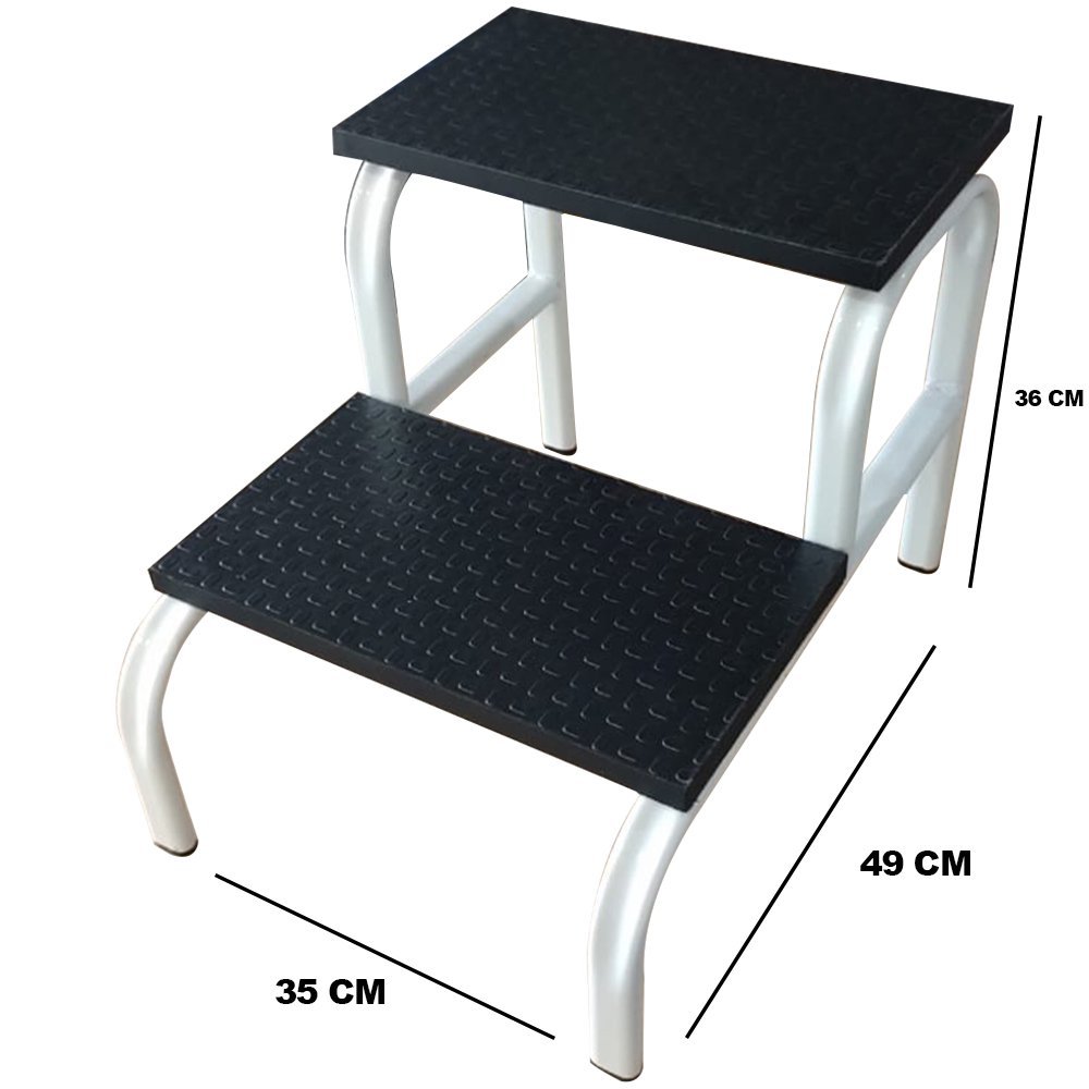 Escada Escadinha para Obeso 2 Degraus Maca e Depilação Estética Cor Branca Medcombo Obeso Branca - 2