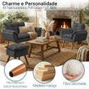 Ver imagem 3 de Kit Namoradeira Poltrona e Puff Decorativo para Sala Manicure Consultório Alice Suede