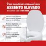 Assento De Vaso Elevado 13,5cm Com Tampa e Abertura Frontal Para Idosos e Deficientes Rígido Branco - 7