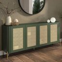 Ver imagem 1 de Aparador Buffet Bend 4 Portas MDF 180cm Musgo com Dourado