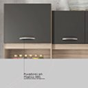 Ver imagem 7 de Kit Cozinha Harmonia com Espaço para Microondas 6 Portas 2 Gavetas - Avena Touch/ Grafite Demóbile