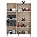 Ver mais imagens de Kit Cozinha Harmonia com Espaço para Microondas 6 Portas 2 Gavetas - Avena Touch/ Grafite Demóbile