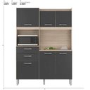 Ver imagem 4 de Kit Cozinha Harmonia com Espaço para Microondas 6 Portas 2 Gavetas - Avena Touch/ Grafite Demóbile
