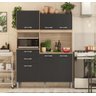 Kit Cozinha Harmonia com Espaço para Microondas 6 Portas 2 Gavetas - Avena Touch/ Grafite Demóbile - 1
