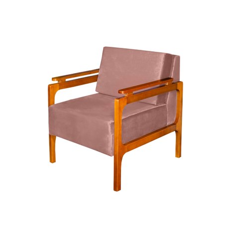 POLTRONA DECORATIVA YASMIN LUXO DORA BELA - 0125 Rosa