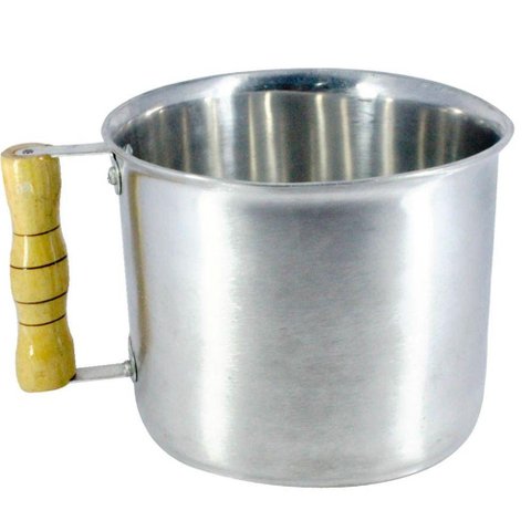Canecão de Alumínio Fundido Polido Cabo Madeira 2 Litros