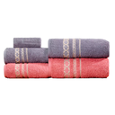 Ver imagem 1 de Jogo de Toalha de Banho 5 Peças Sonhare Grafite/cereja