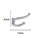 Ver imagem 2 de Kit 2 Cabide Gancho Duplo Grande Zincado Ref. 21102 - Loth