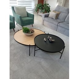 Conjunto Mesa de Centro Estilo Industrial 80/60 Cm - 1